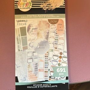 Happy Planner Neutral Watercolor Sticker Pack